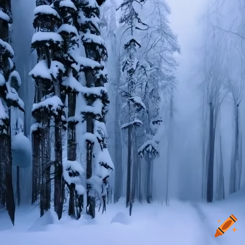 Boreal forest snow covered