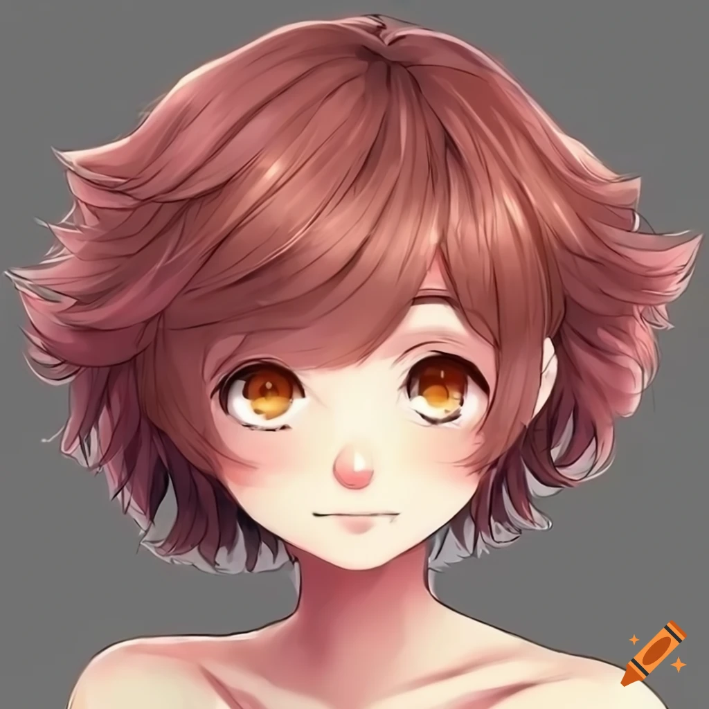 Anime monkey girl , short messy puffy hair on Craiyon