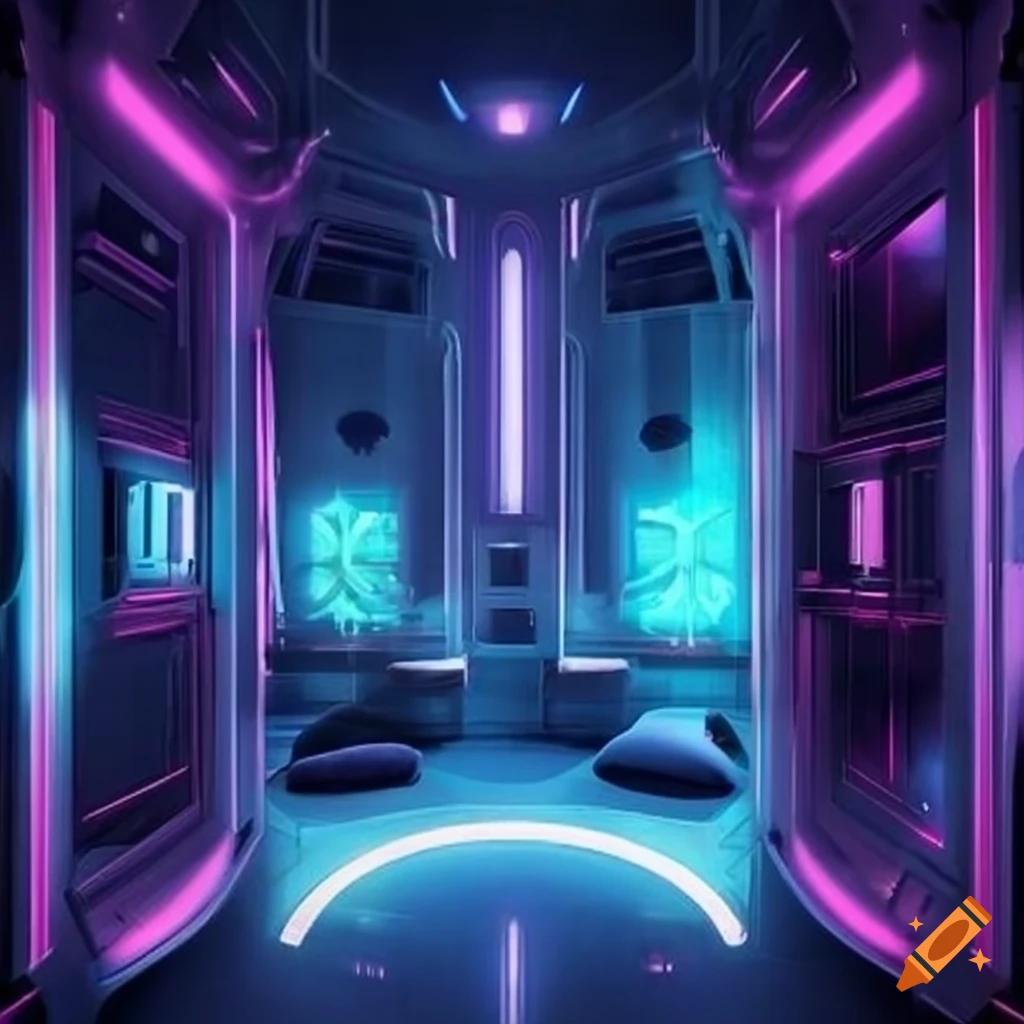 Futuristic room on Craiyon