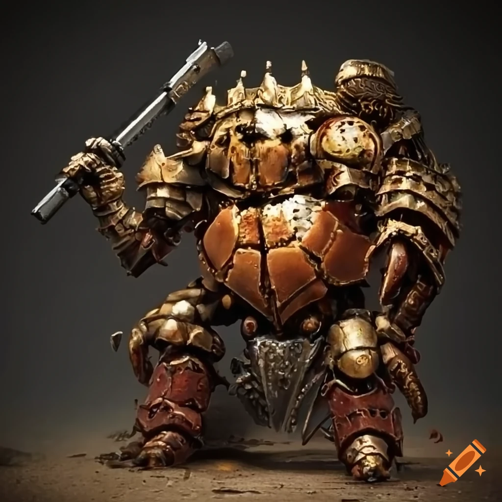 Heavy armoured crab knight with guns on Craiyon