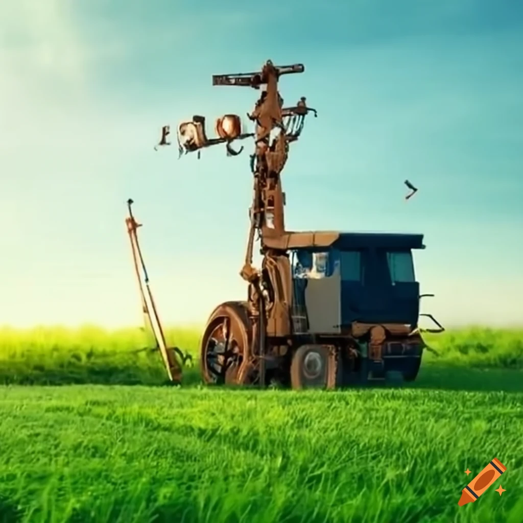 Комбайны убирают поле