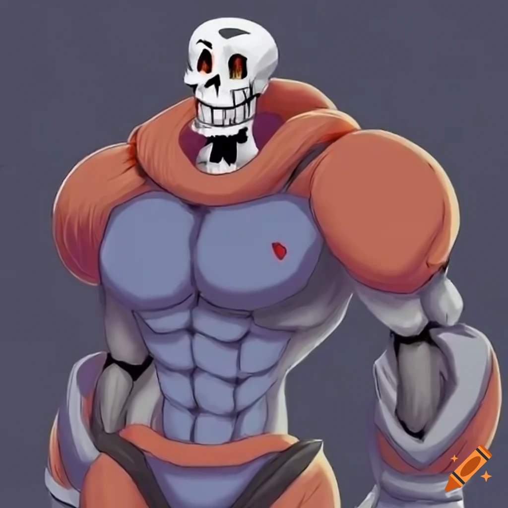Undertale papyrus buffed with a lot of muscles