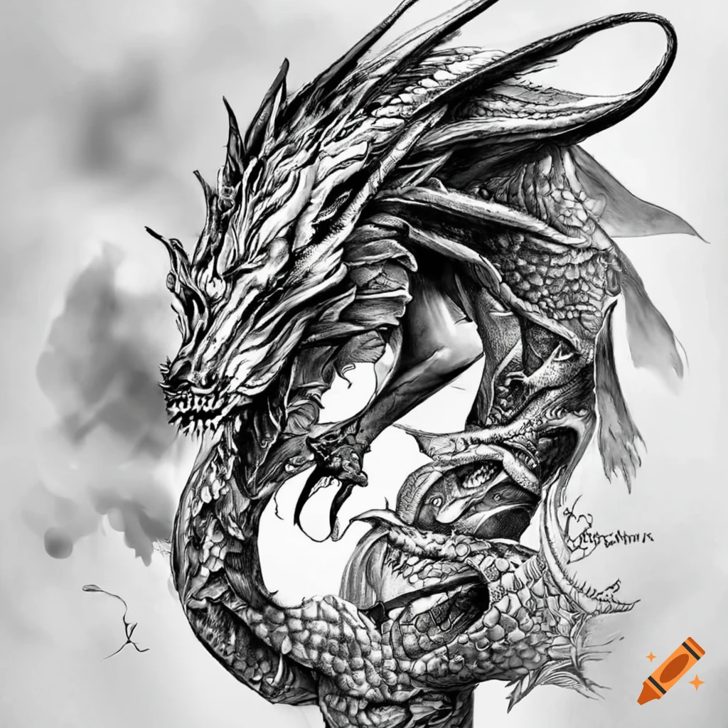 Orange Mythical Fantasy Creature Chinese Dragon 8 Inch Temporary Tattoo |  eBay