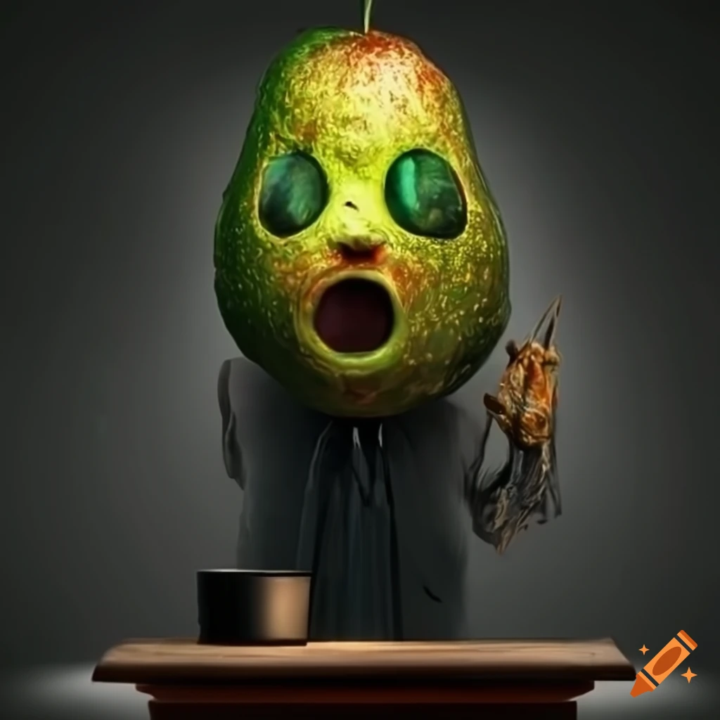 A dirty avocado lawyer humanoïd