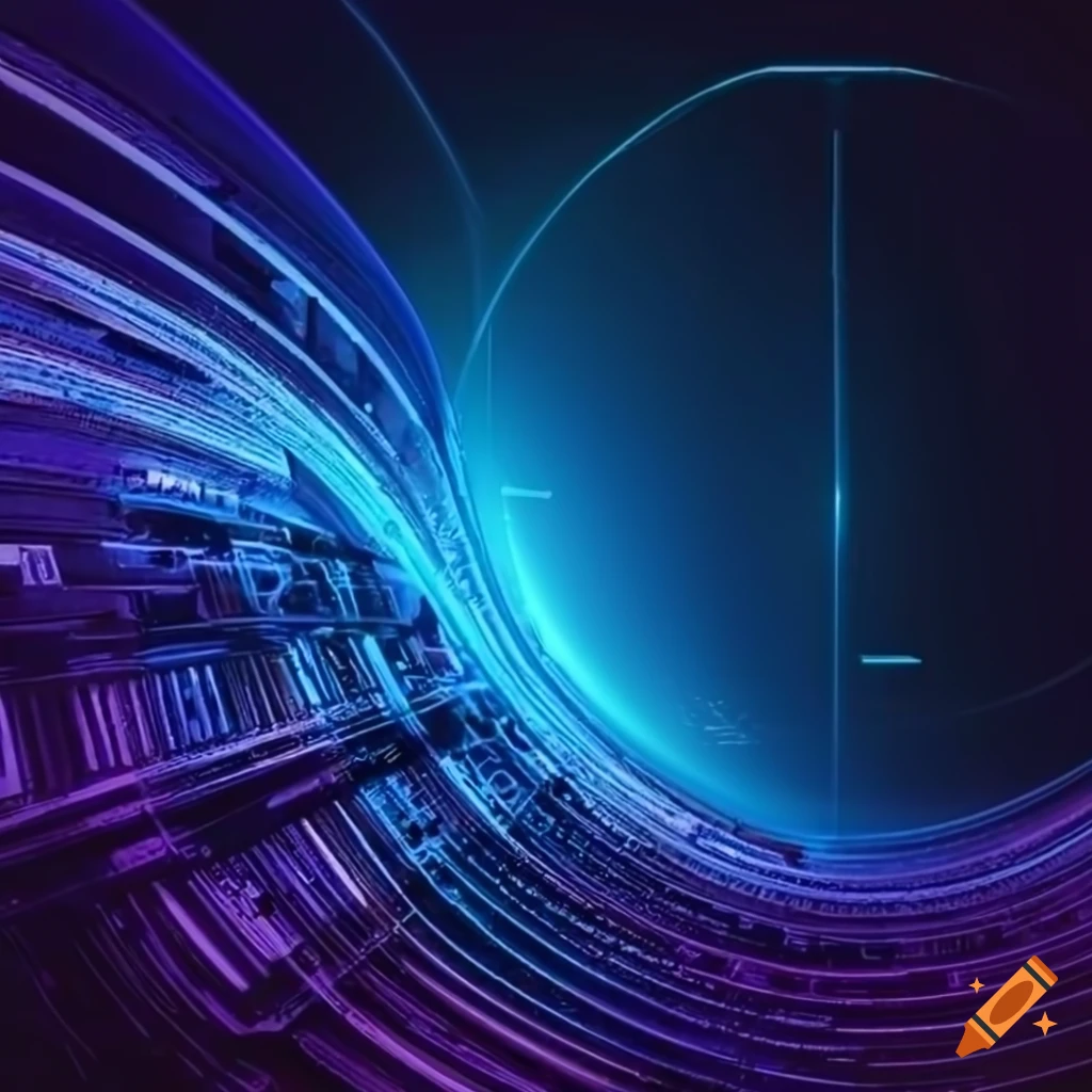 Digital background with technology curve on Craiyon