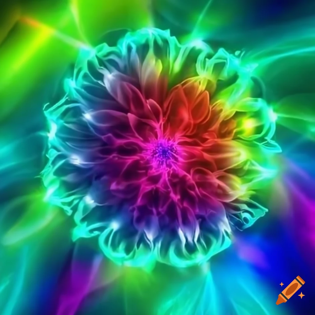 Glowing colorful Radiant flower on Craiyon