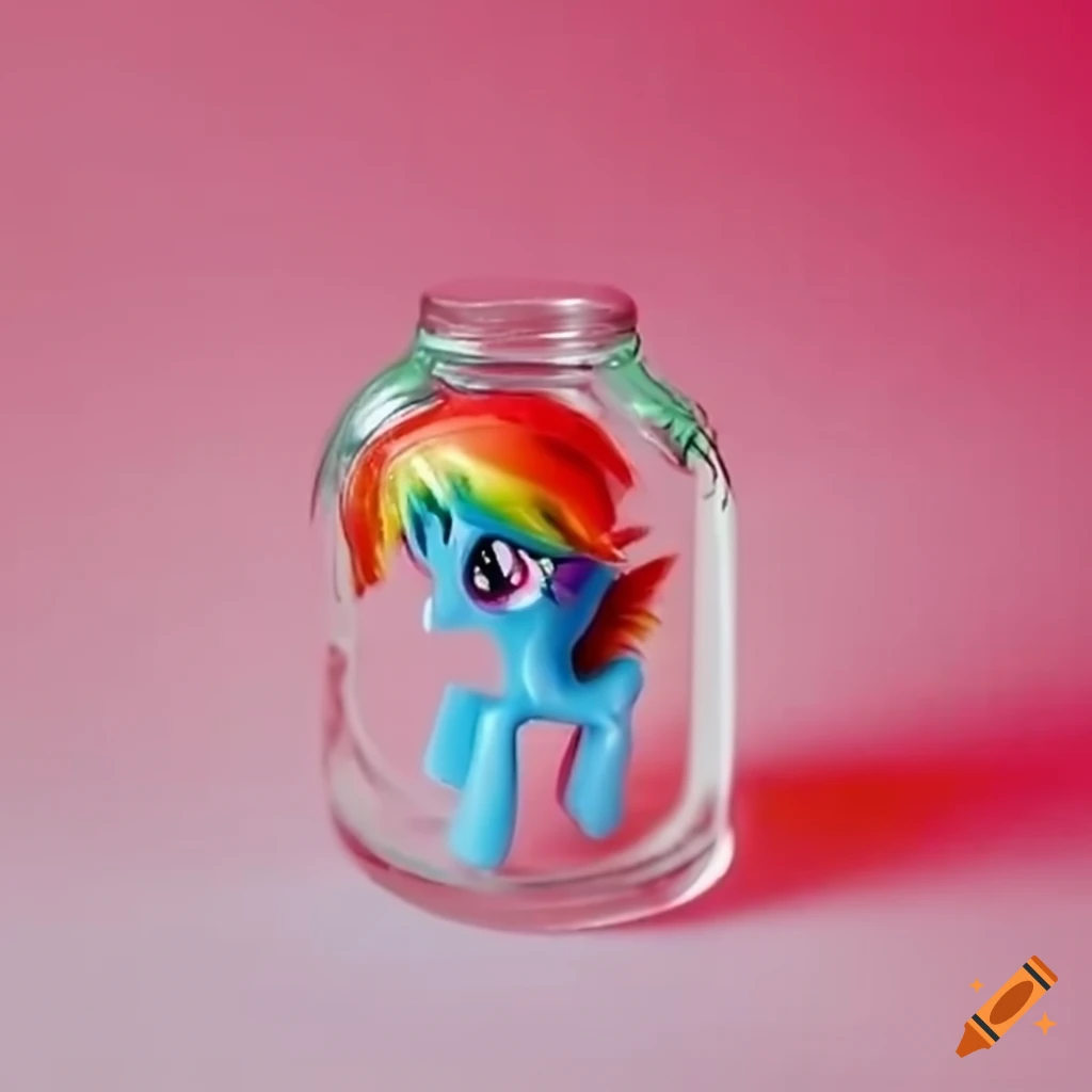 My little pony Rainbow dash figure in a jar