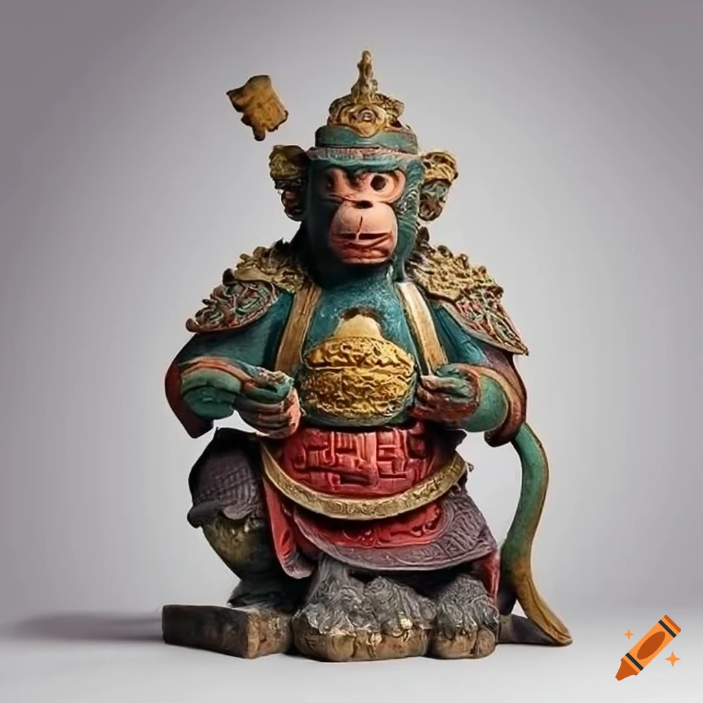 Ancient japanese statue of monkey king on Craiyon