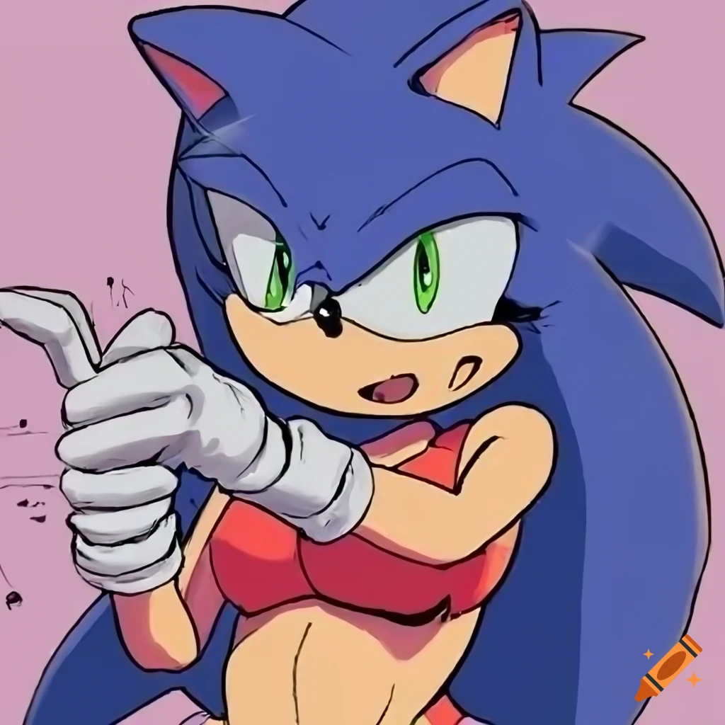 Sassy female sonic the hedgehog fan art on Craiyon