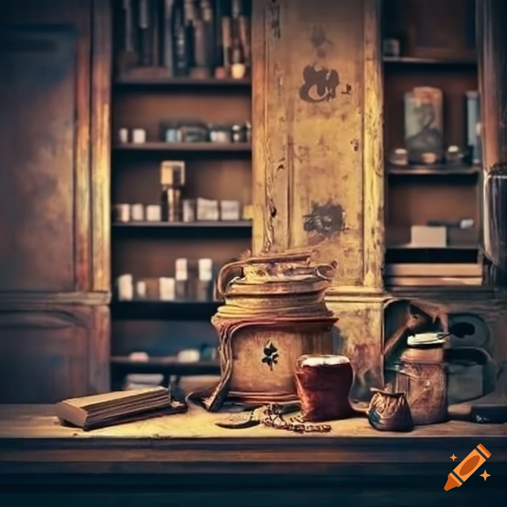 photo of a fantasy pharmacist room with old medicines and alchemical tools