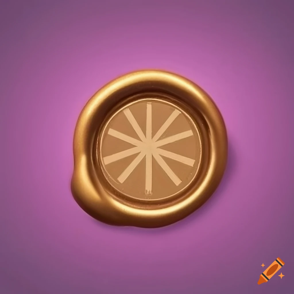 golden wax seal with pink asterisk
