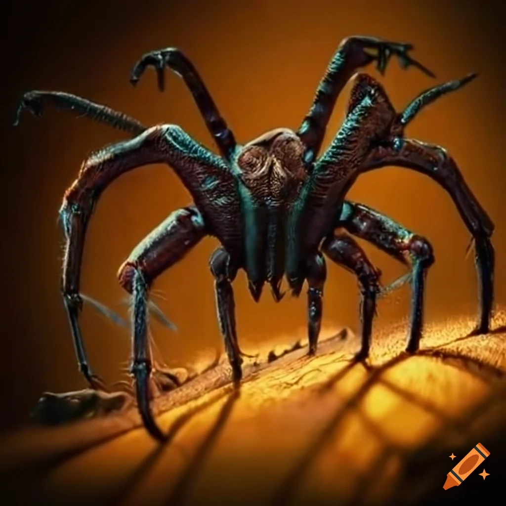 image of an alien-like insectoid creature in the savannah