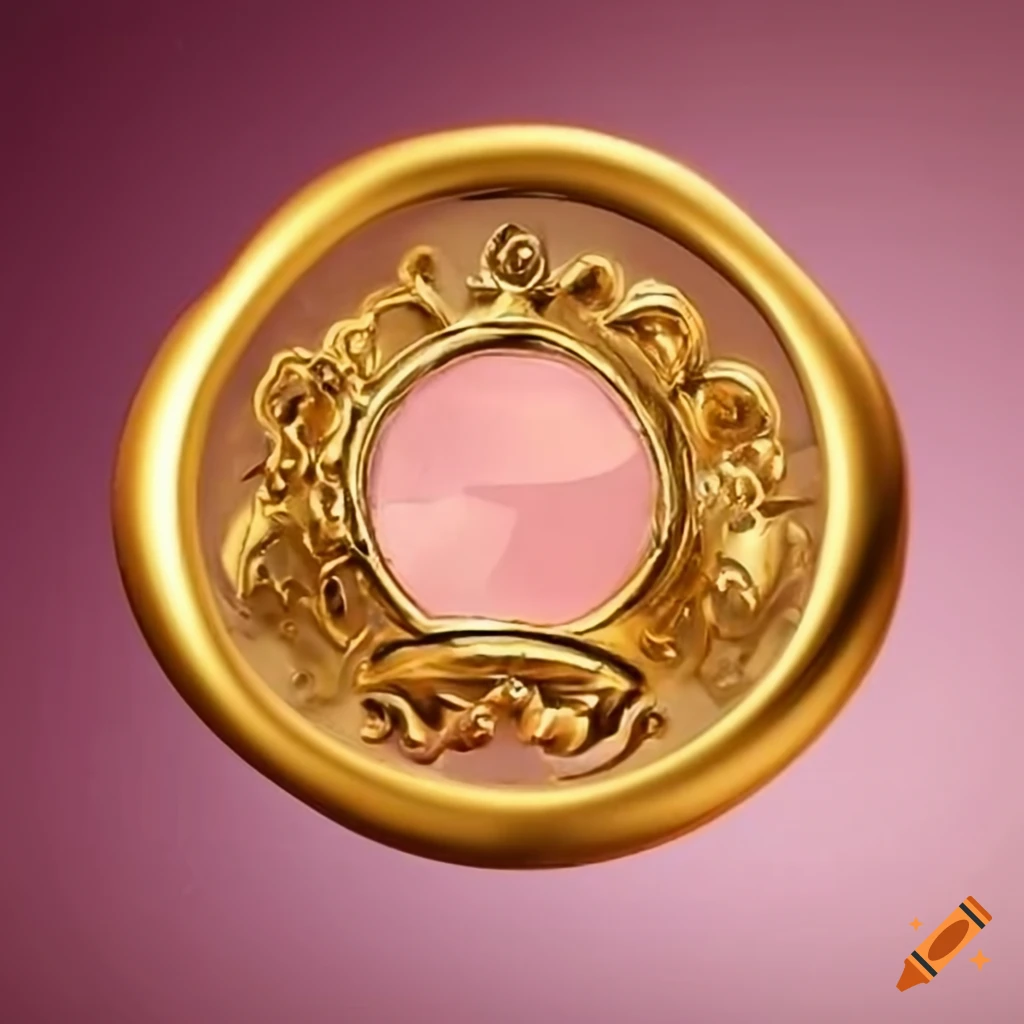 wax seal with crown and pink gemstone