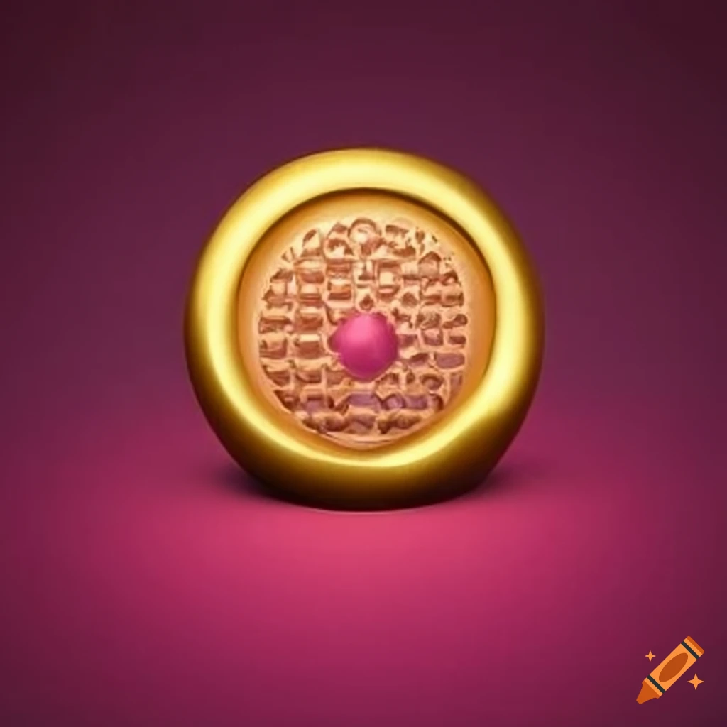 golden wax seal with pink beehive symbol