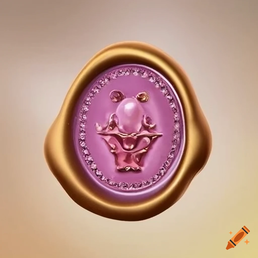 wax seal with crown and pink gemstone