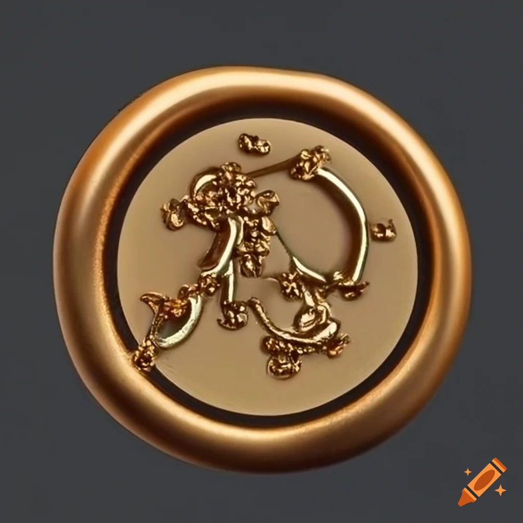 gold wax seal with constellation pattern
