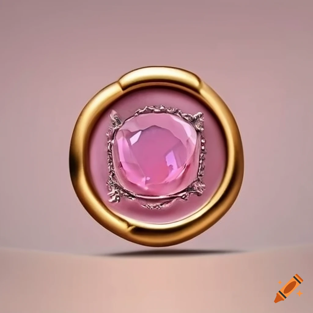 wax seal with crown and pink gemstone