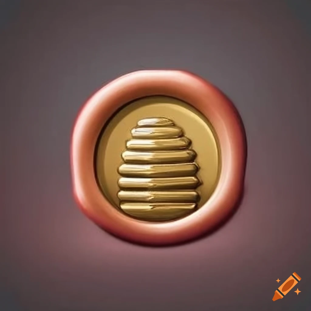 golden wax seal with pink beehive symbol