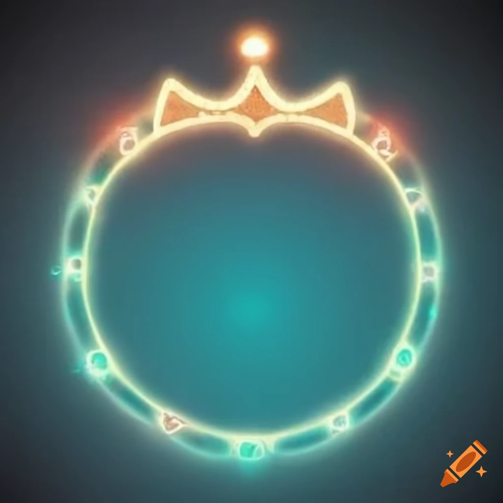 glowing heart with a crown and magic circle
