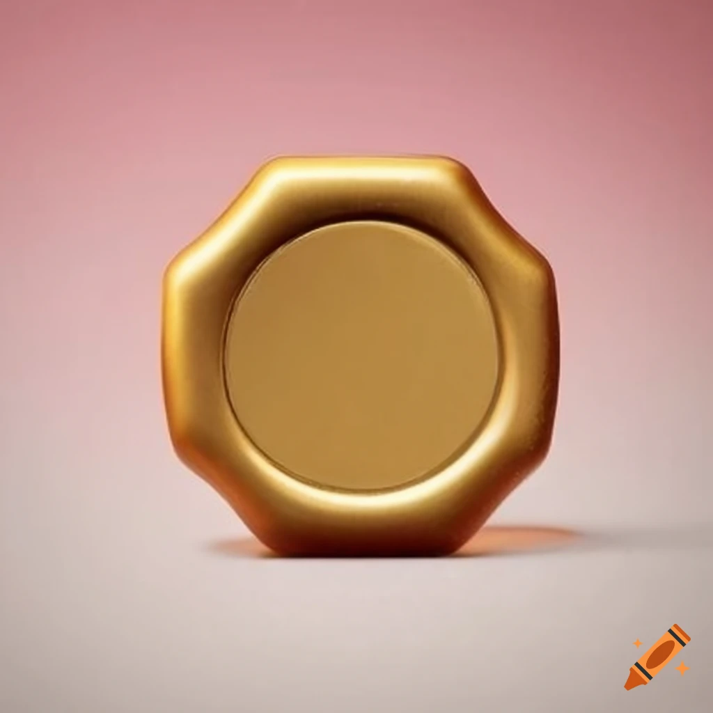 golden wax seal with embossed hexagon
