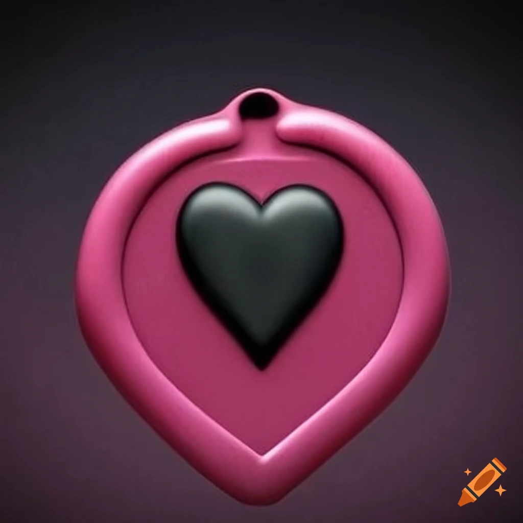 pink wax seal with a delicate black heart symbol