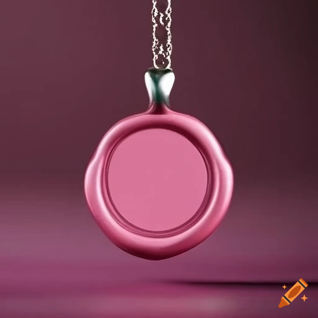 pink wax seal with silver heart design