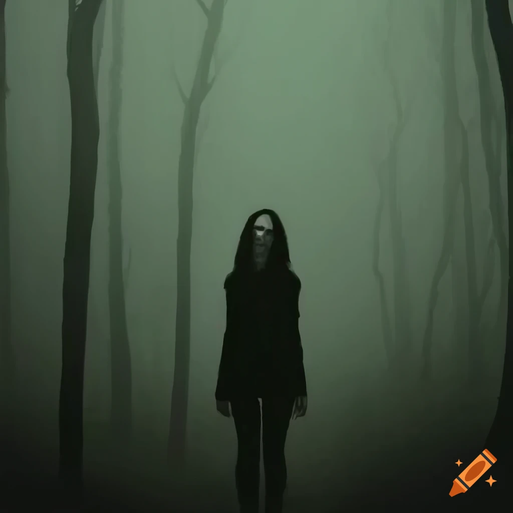 大畠雅人 Into the dark forest （1/8） Premium Dark Forest With Spooky Man Walking On A Path Wood