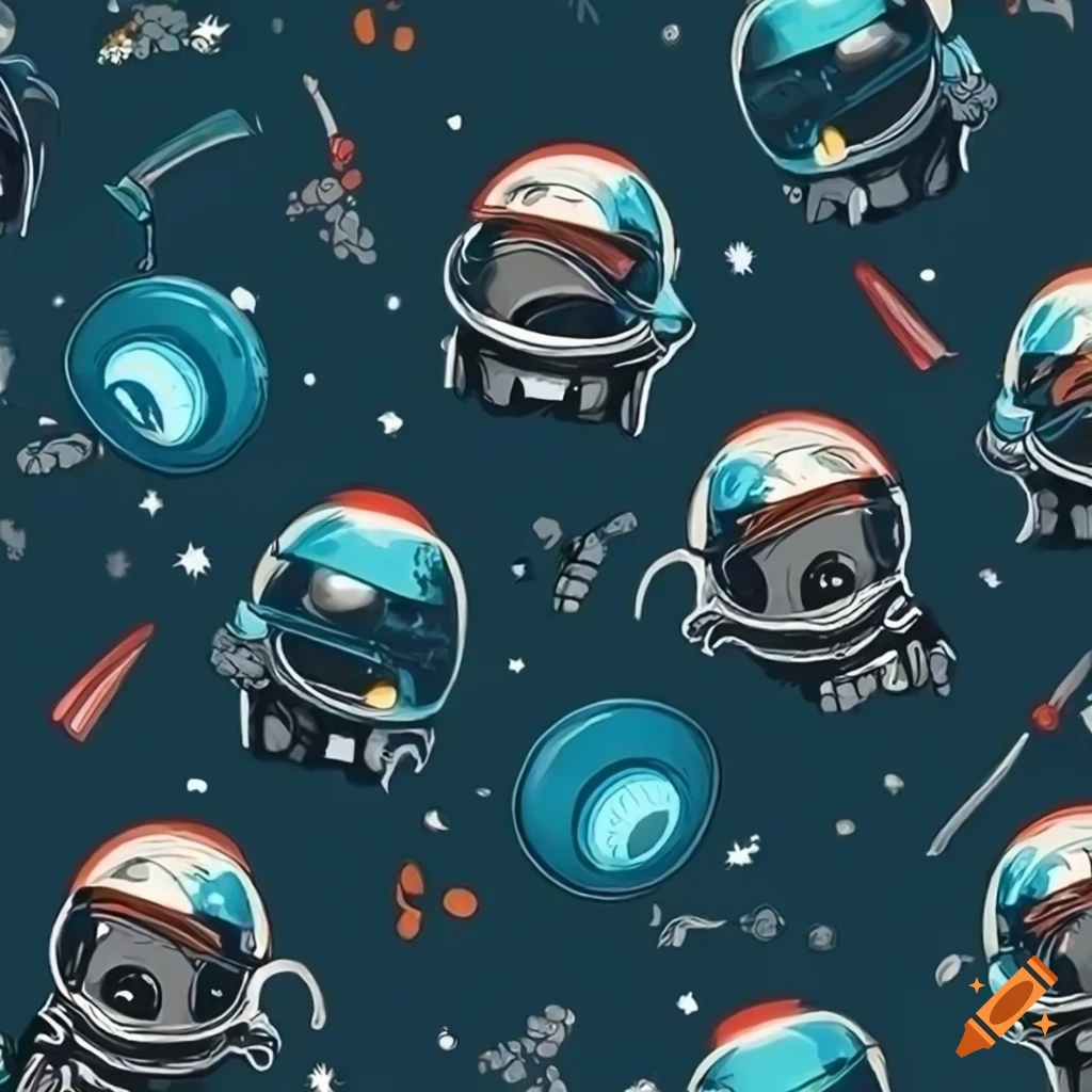 Astronaut helmet pattern wallpaper