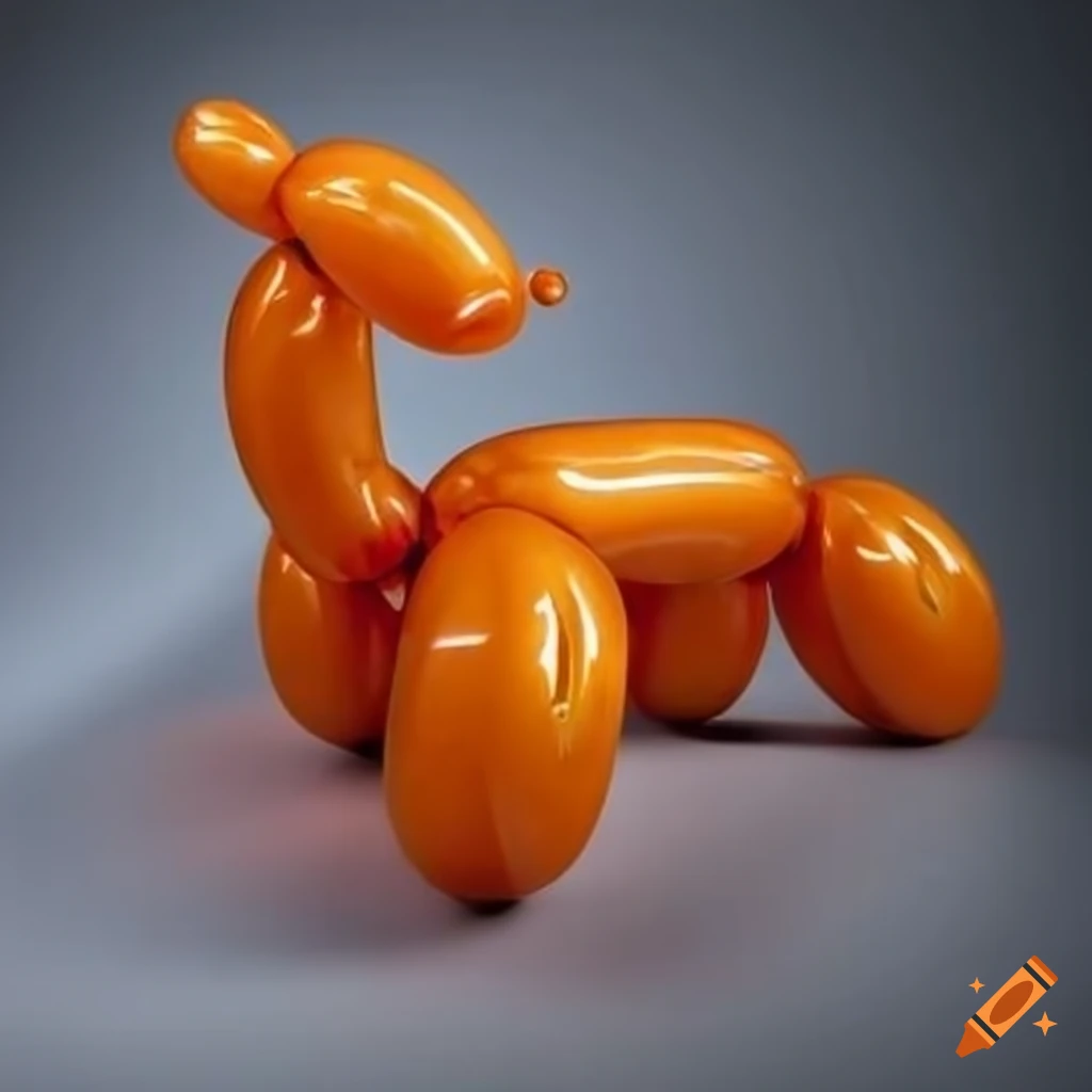 Glass sculpture of a balloon animal on Craiyon