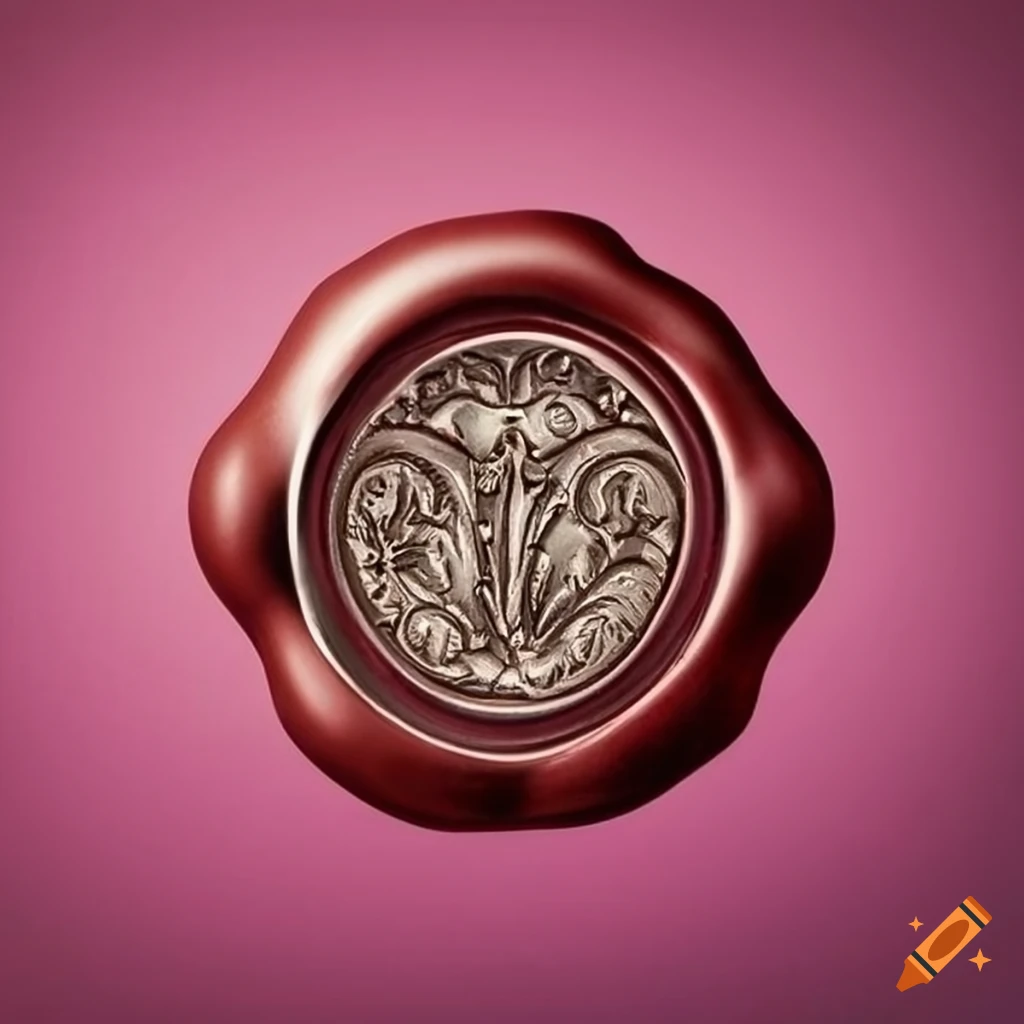 Silver wax seal with embossed heart design