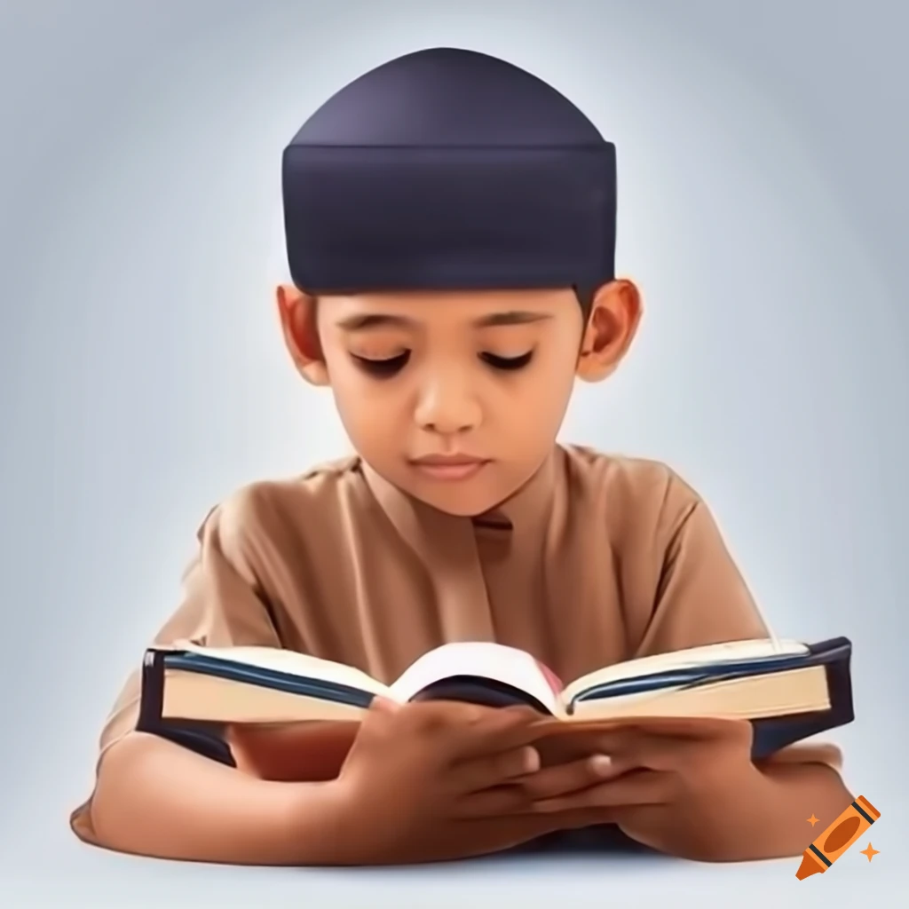 Muslim Child Reading Quran On Craiyon