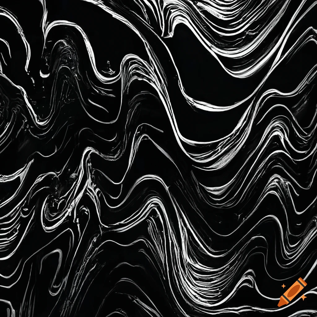 black and white chaotic textured artwork