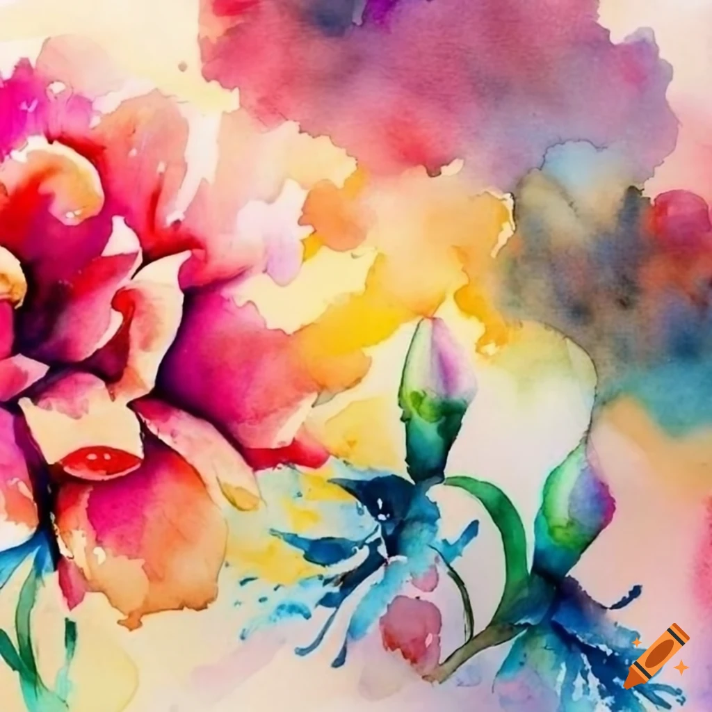 watercolor painting of flowers