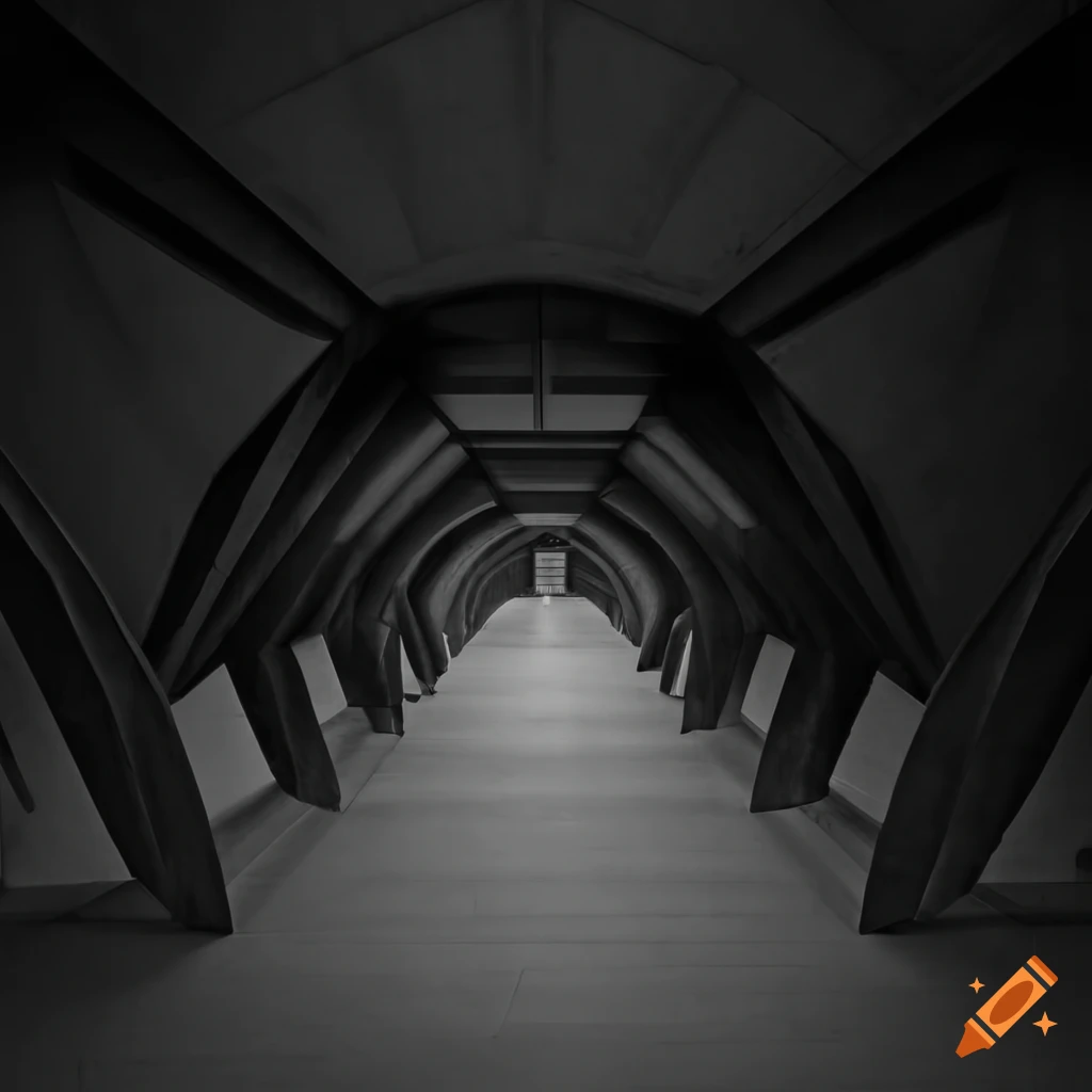 interior of a bold brutalist structure