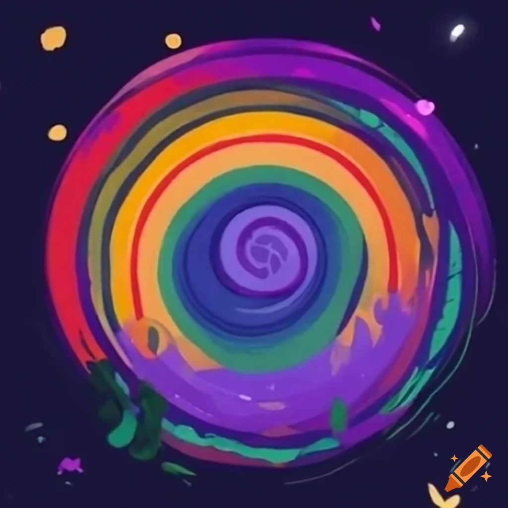 minimalistic illustration of a cozy circle in a dark jungle