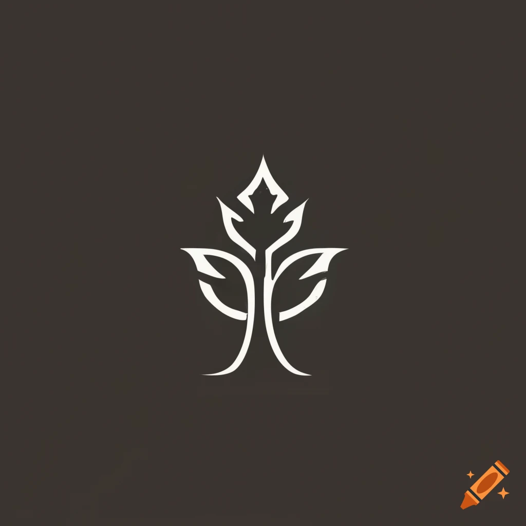 minimalist maple leaf logo design