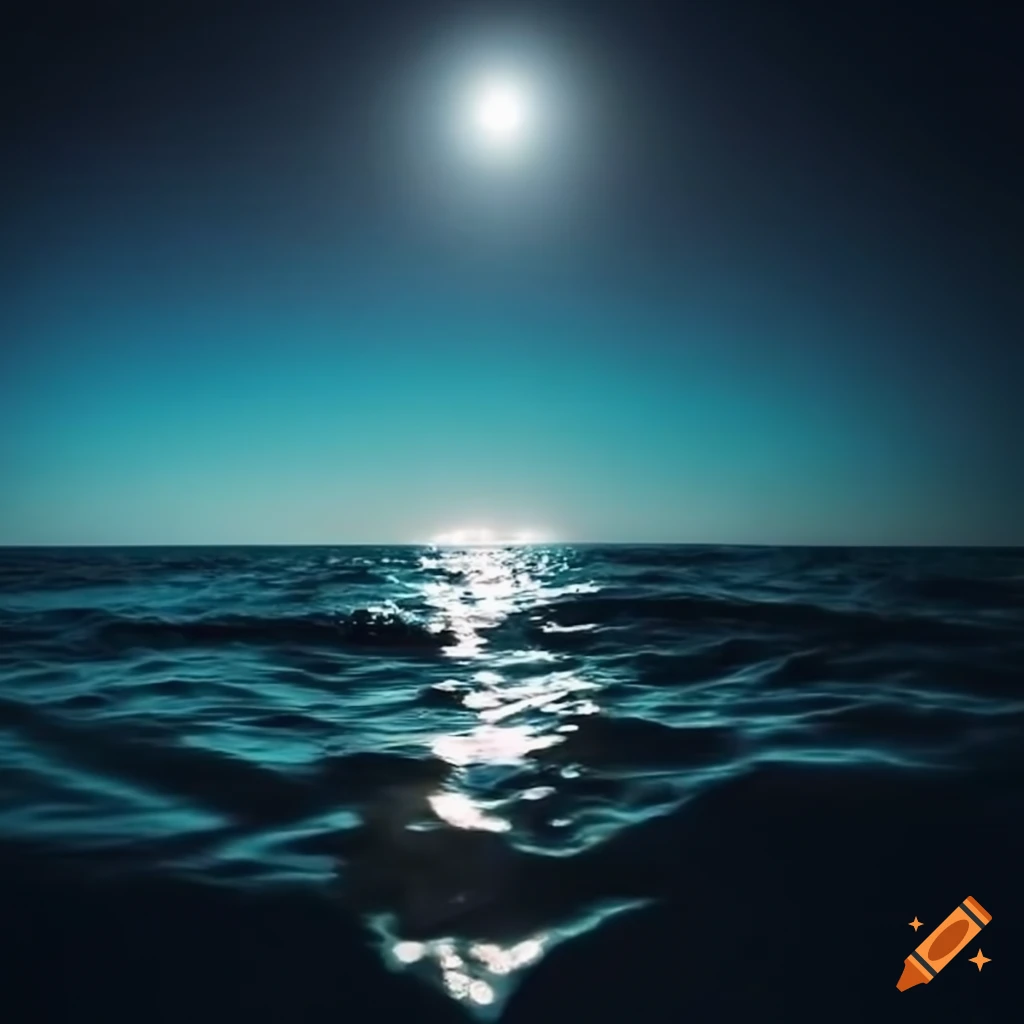 moon reflection on the ocean