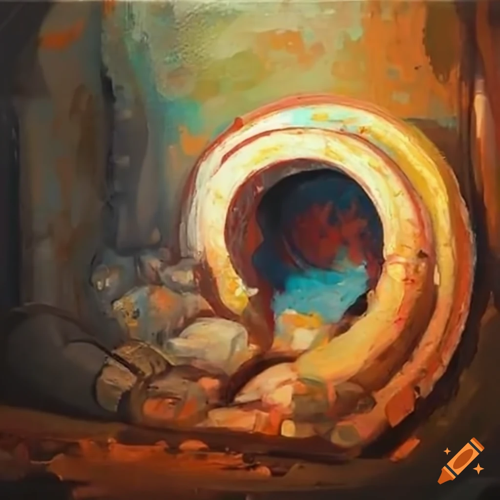 interior of a worn-out sewer pipe