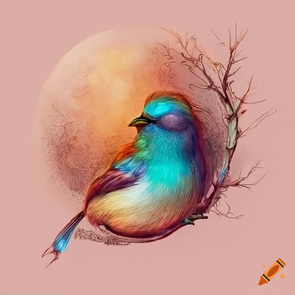 Bird sleeping peacefully on Craiyon