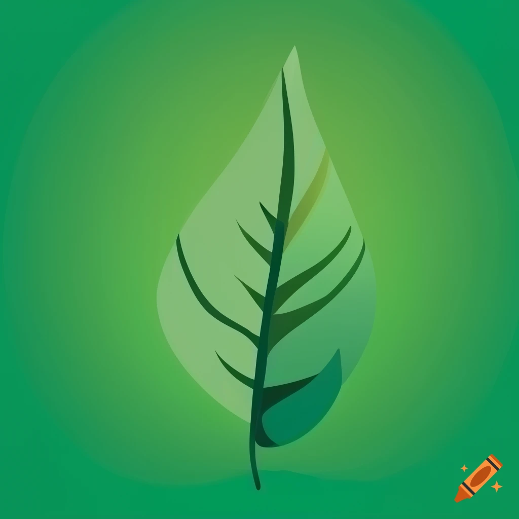 flat style vector of a leaf on a white background