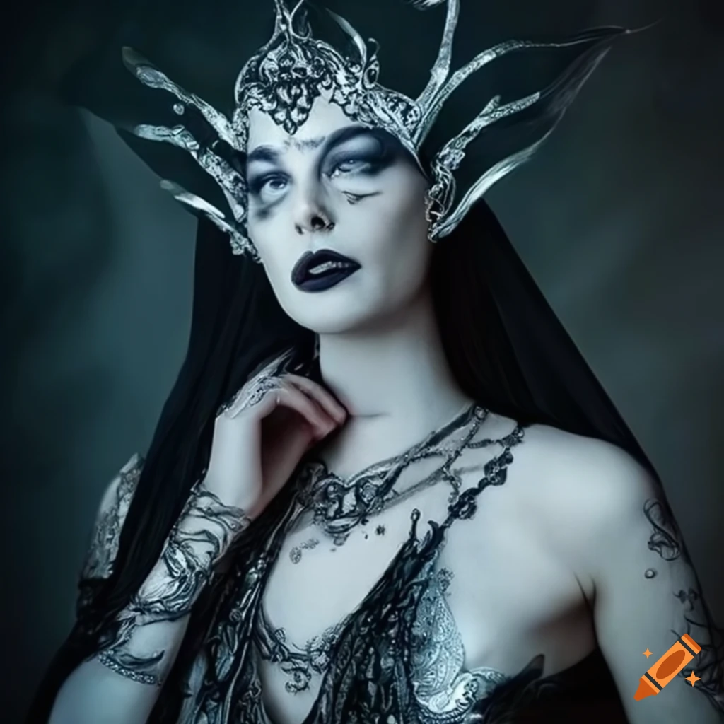 portrait of a mesmerizing dark elven queen