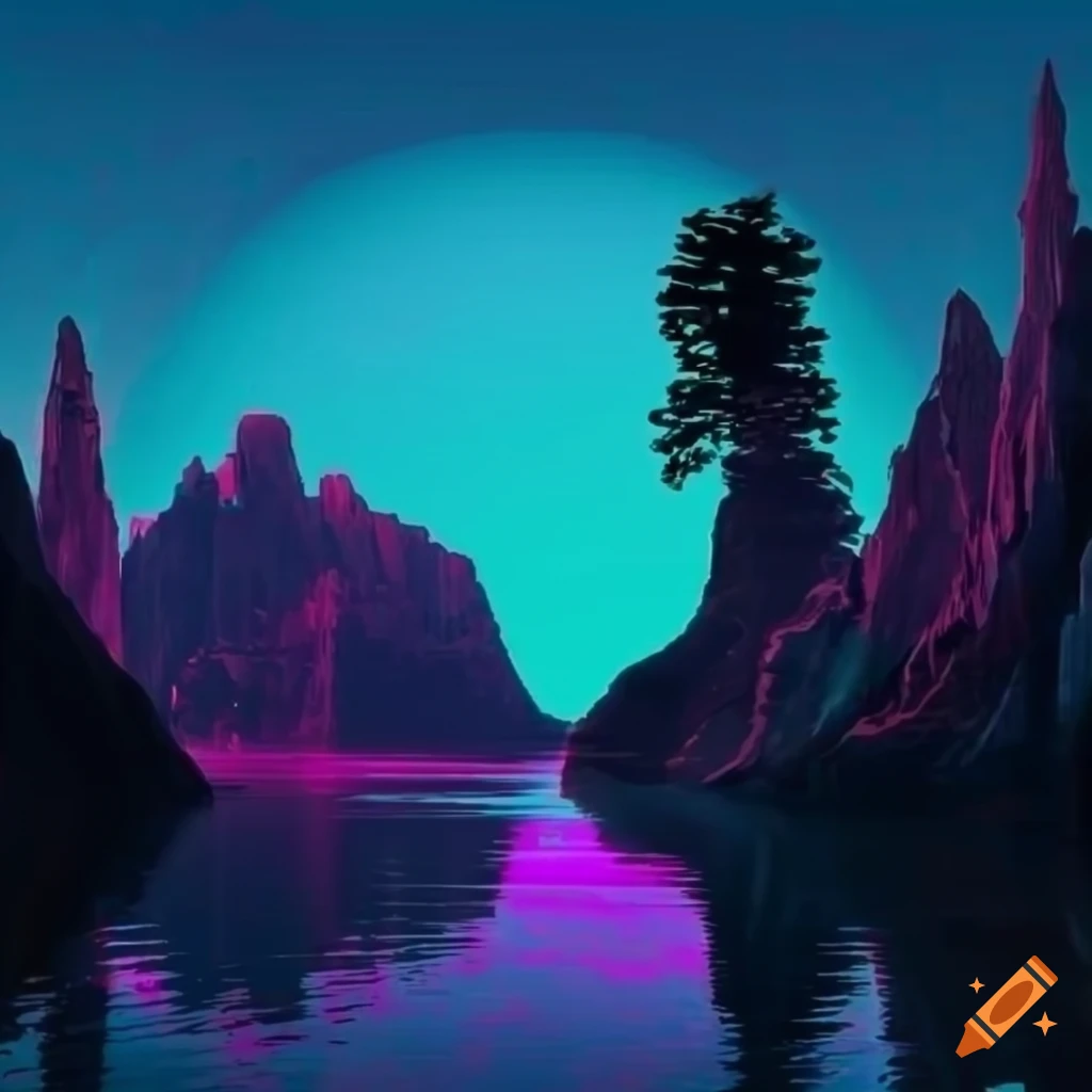vaporwave-inspired wallpaper
