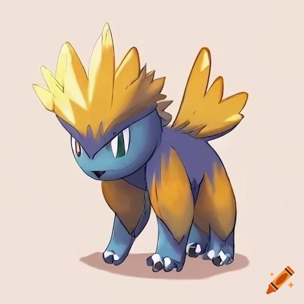 image of Manectric, a blue Pokémon with a yellow mane