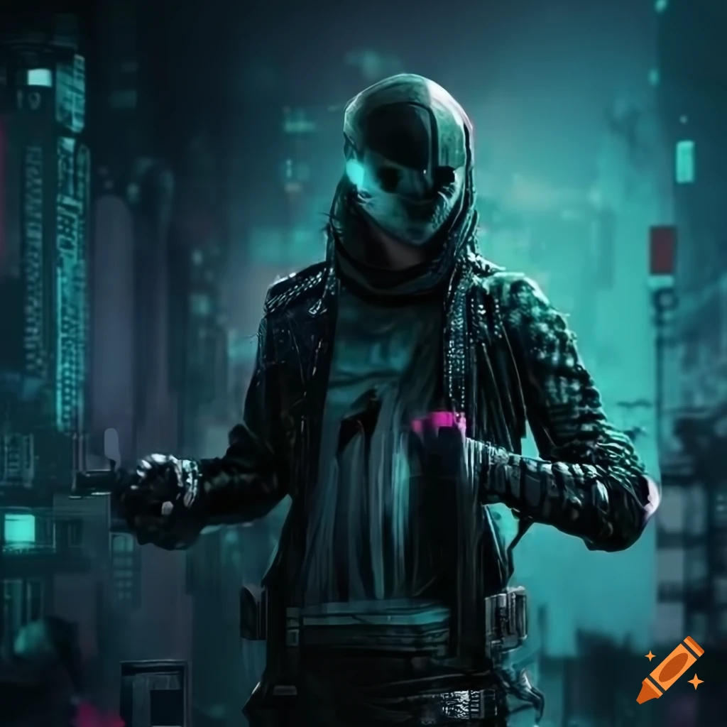 high quality cyberpunk hacker image in 4k