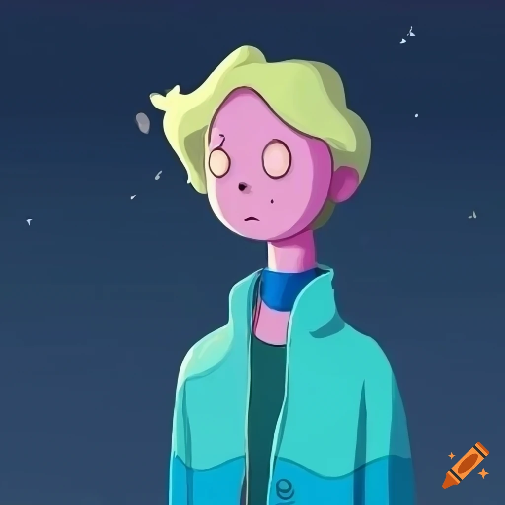 cartoon artwork of a bearded man exploring a dream