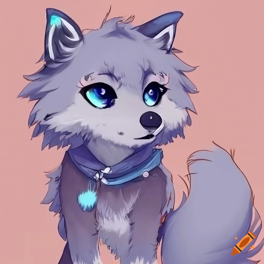 Cute and fluffy wolf on Craiyon