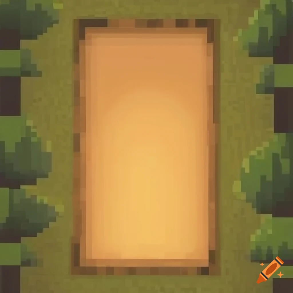 pixel art of a forest wood frame