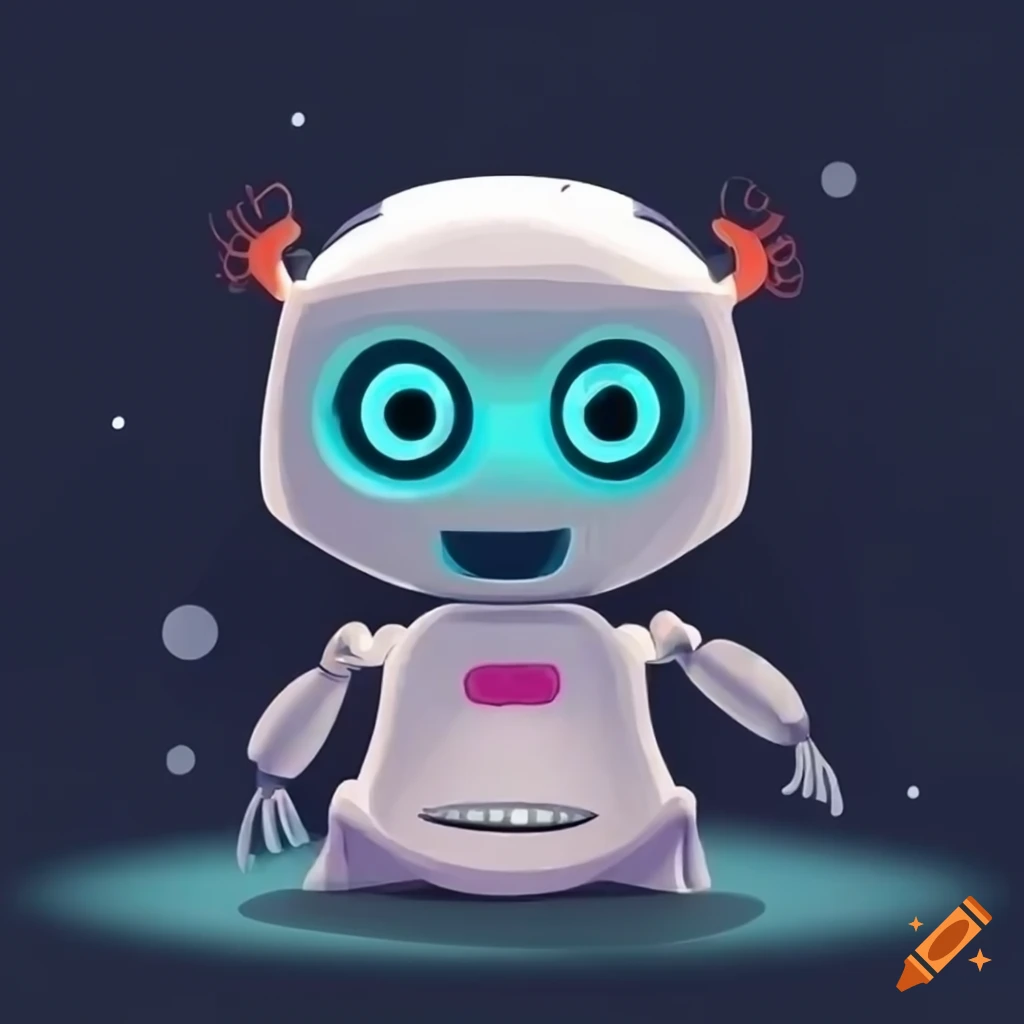 cute robot character for a children's storybook