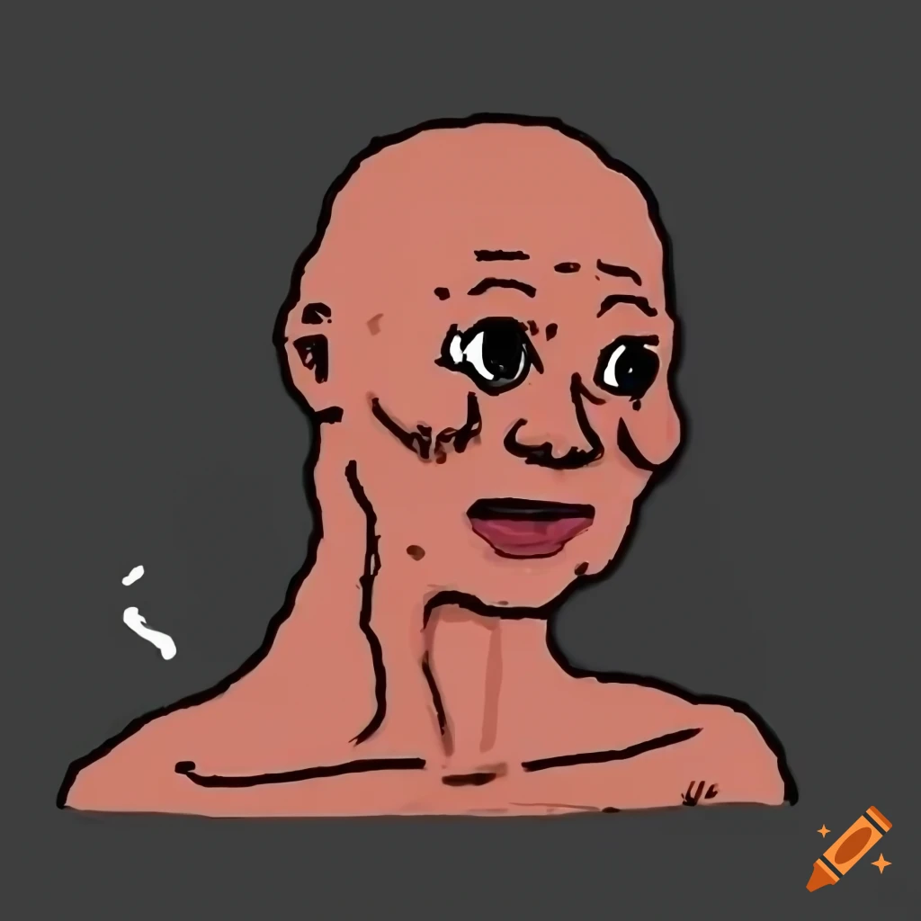 Illustration of Wojak meme on Craiyon