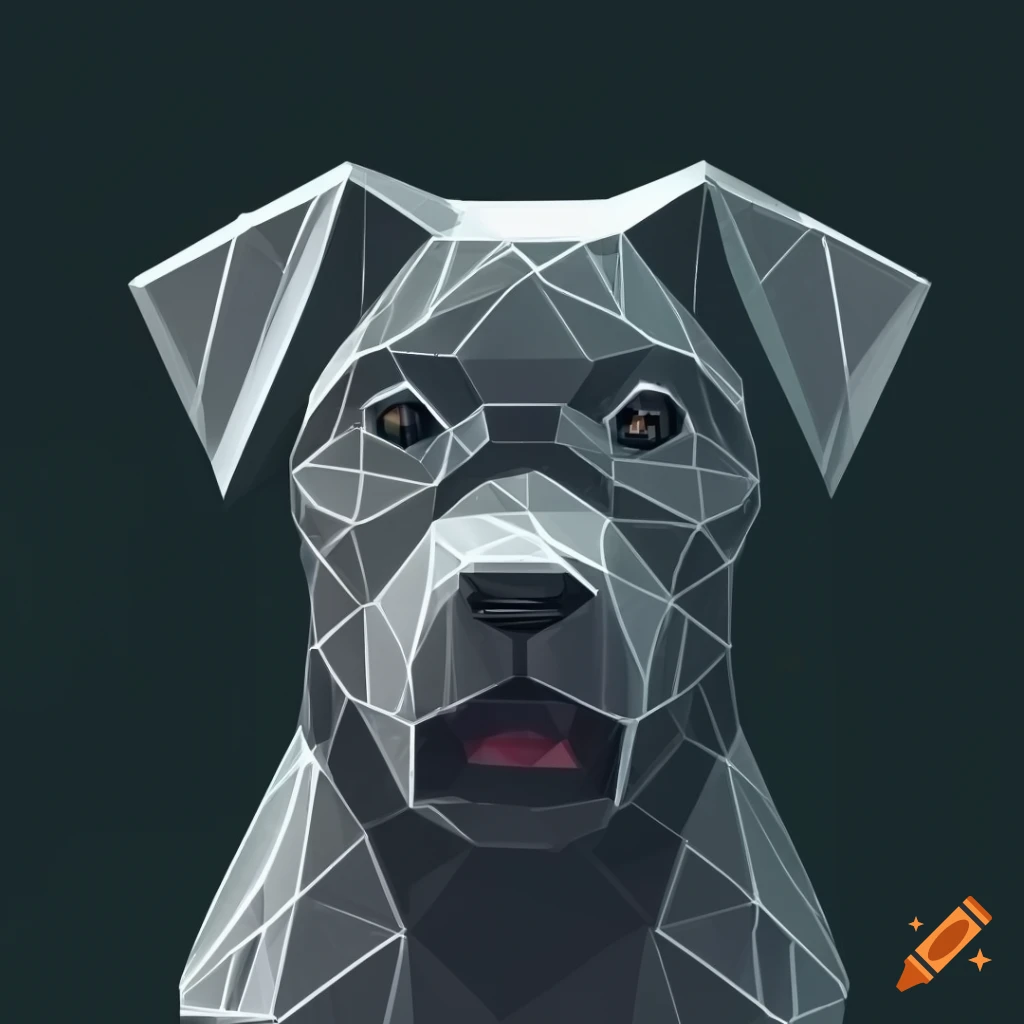abstract low-poly dog art